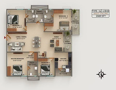 type1a-4bhk type1a-4bhk