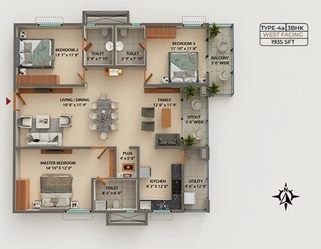 type4a-3bhk type4a-3bhk
